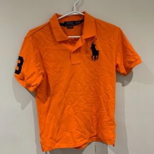 orange polo t-shirt